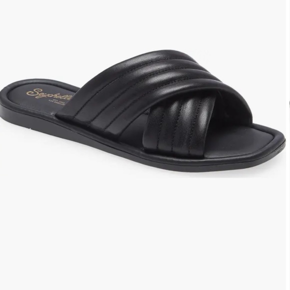 Seychelles Women's Word Slide Sandal Sz 6.5 Quilted Strap Cushioned Comfort EUC - Picture 1 of 9
